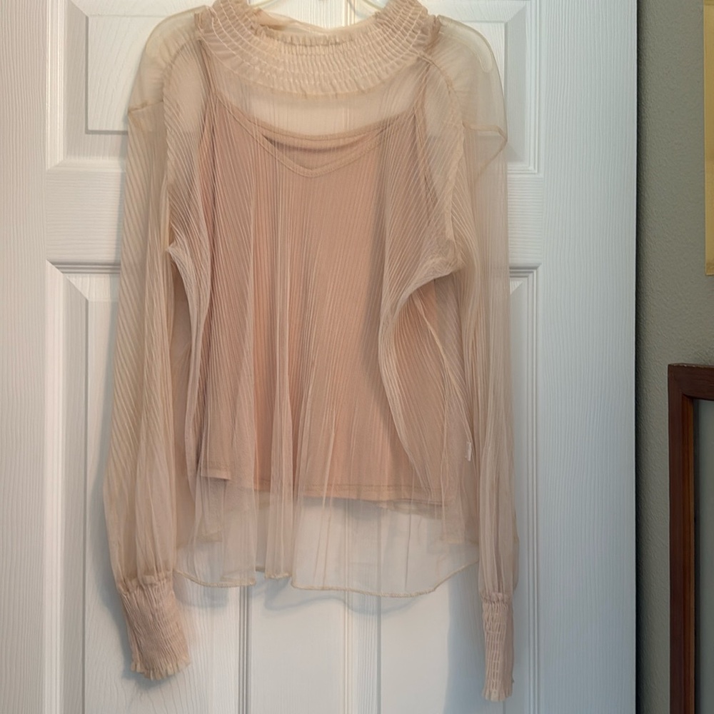 Sheer blouse with matching undershirt
